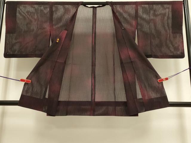 平和屋着物▽道行コート　スリーシーズン　春夏秋　塵除け　霞文　正絹　逸品　DABI4072du