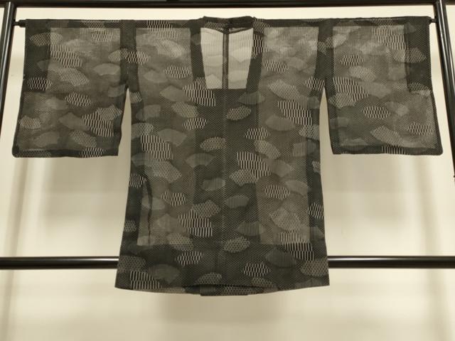 平和屋着物▽道行コート　スリーシーズン　春夏秋　塵除け　地紙重ね文　正絹　逸品　DABI4073du