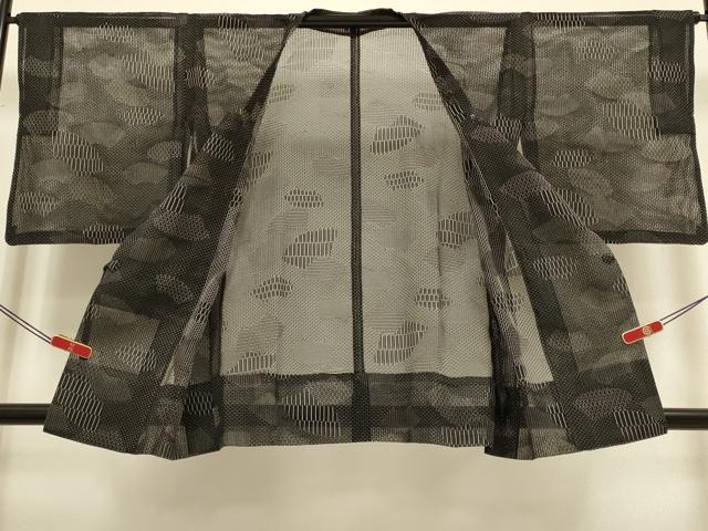 平和屋着物▽道行コート　スリーシーズン　春夏秋　塵除け　地紙重ね文　正絹　逸品　DABI4073du