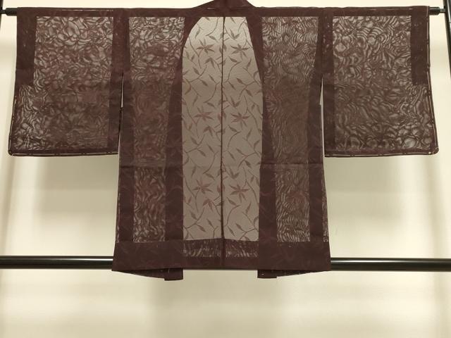 平和屋着物▽羽織　スリーシーズン　春夏秋　塵除け　枝葉文　正絹　逸品　DABI4075du