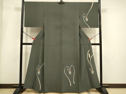 平和屋着物▽世界的人形師　辻村寿三郎　ジュサブロー　訪問着　単衣　兎　正絹　逸品　DABI4082du