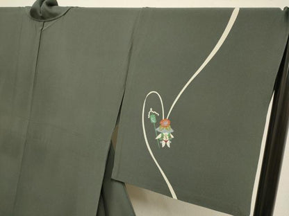 平和屋着物▽世界的人形師　辻村寿三郎　ジュサブロー　訪問着　単衣　兎　正絹　逸品　DABI4082du