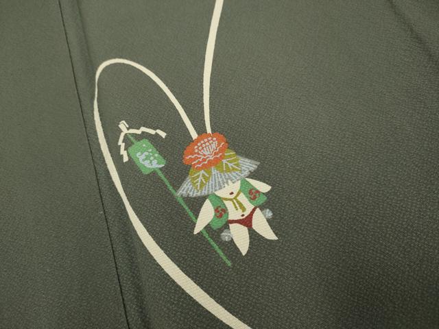 平和屋着物▽世界的人形師　辻村寿三郎　ジュサブロー　訪問着　単衣　兎　正絹　逸品　DABI4082du