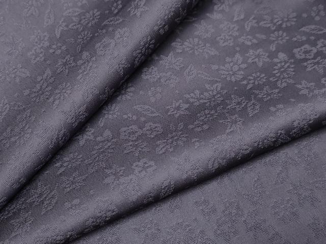 平和屋着物▽上質な色無地　単衣　草花地紋　濃い葡萄鼠色　正絹　逸品　DABI4085du