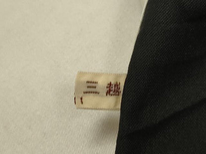 平和屋着物▽上質な紬　単衣　千鳥　三越扱い　正絹　逸品　DABI4091du