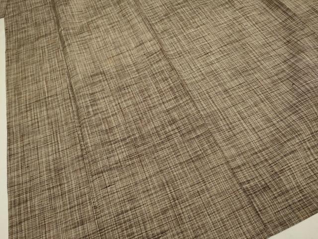 平和屋着物▽上質な紬　単衣　霞文　正絹　逸品　DABI4092du