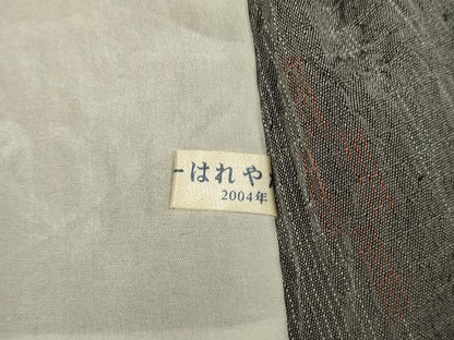 平和屋着物▽上質な紬　単衣　間道　正絹　逸品　DABI4102du