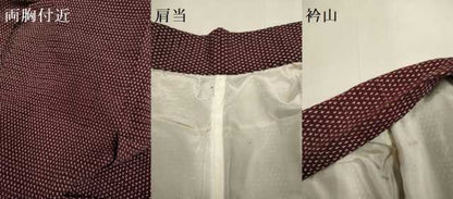 平和屋着物▽本塩沢　単衣　十字絣　正絹　逸品　DABI4103du