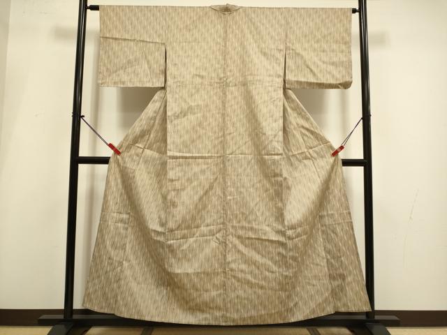 平和屋着物▽上質な紬 　単衣　 絣間道　正絹　逸品　未使用　DABI4107du