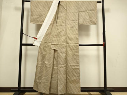 平和屋着物▽上質な紬 　単衣　 絣間道　正絹　逸品　未使用　DABI4107du