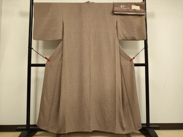 平和屋着物▽江戸小紋　単衣　歌舞伎模様　健勝苑扱い　反端付き　正絹　逸品　DABI4108du