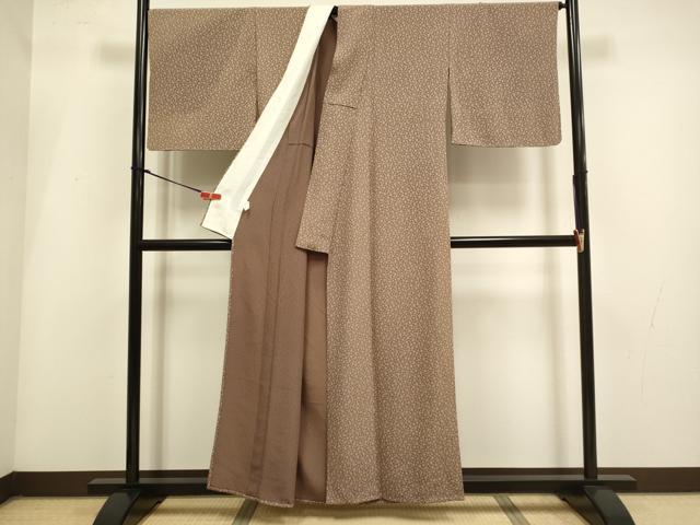 平和屋着物▽江戸小紋　単衣　歌舞伎模様　健勝苑扱い　反端付き　正絹　逸品　DABI4108du