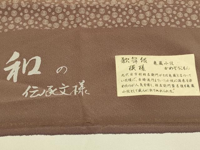 平和屋着物▽江戸小紋　単衣　歌舞伎模様　健勝苑扱い　反端付き　正絹　逸品　DABI4108du