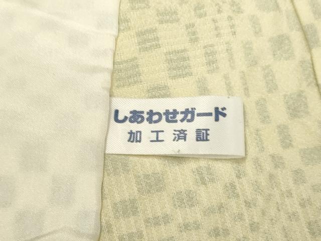 平和屋着物▽上質な小紋　単衣　変わり市松文様　正絹　逸品　DABI4113du