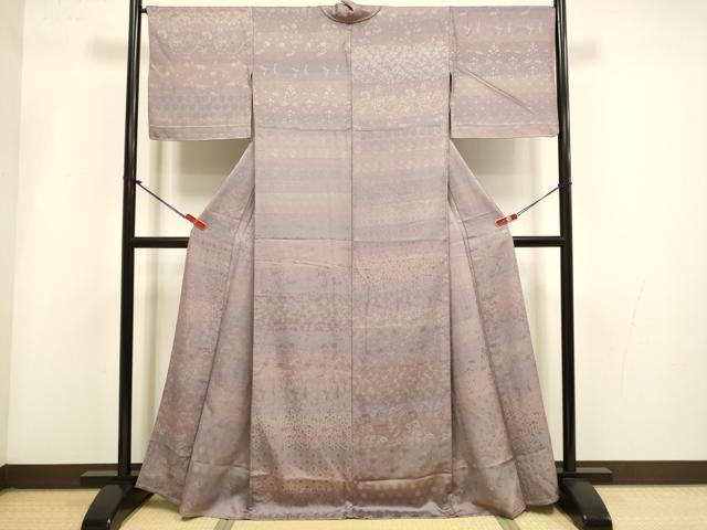 平和屋着物▽上質な小紋　単衣　花唐草地紋　正絹　逸品　未使用　DABI4122du