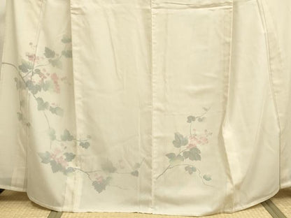 平和屋着物▽訪問着　無双　紗袷　紗×縦絽　枝花文　正絹　逸品　DABI4123du