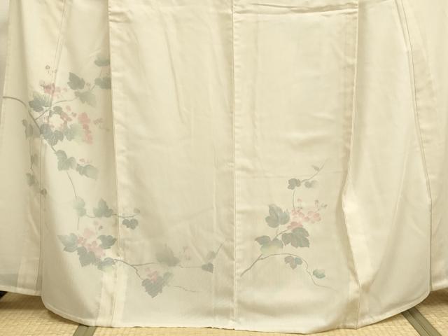 平和屋着物▽訪問着　無双　紗袷　紗×縦絽　枝花文　正絹　逸品　DABI4123du