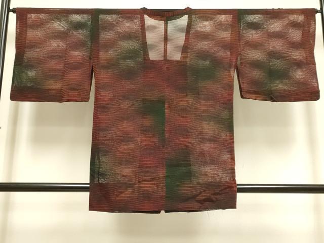 平和屋着物▽道行コート　スリーシーズン　春夏秋　塵除け　変わり縞　正絹　逸品　DABI4128du