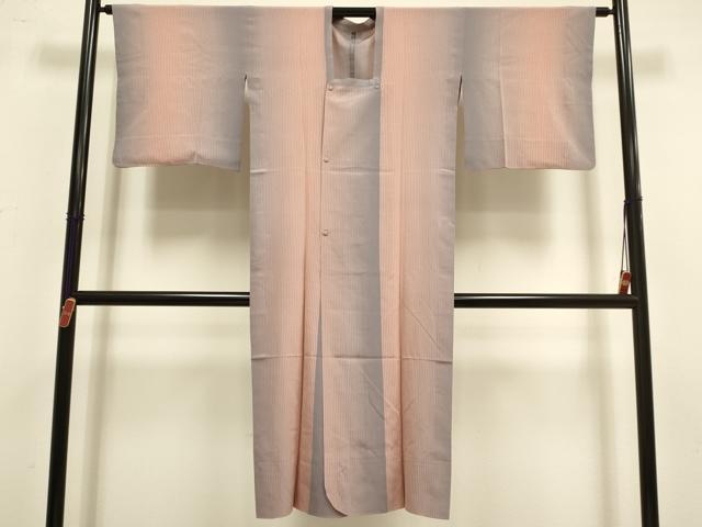 平和屋着物▽道行コート　スリーシーズン　春夏秋　塵除け　縞　ロング丈　正絹　逸品　DABI4136du