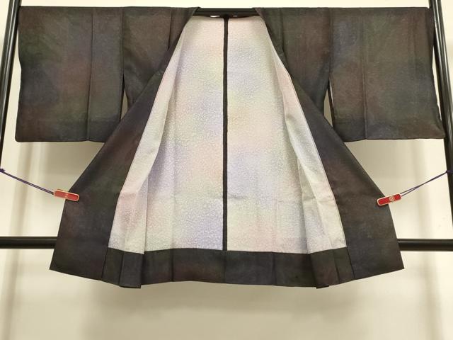 平和屋着物▽道行コート　スリーシーズン　春夏秋　塵除け　紗袷　紗×絽　霞文　正絹　逸品　DABI4137du