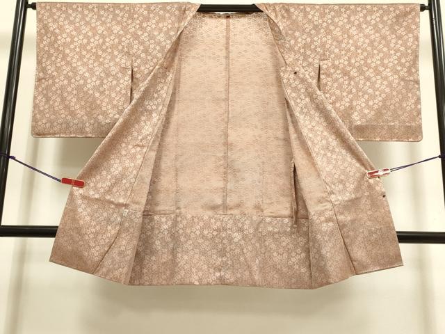 平和屋着物▽道行コート　スリーシーズン　春夏秋　塵除け　枝垂れ桜文　正絹　逸品　未使用　du