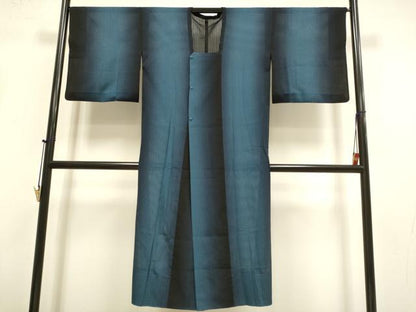 平和屋着物▽道行コート　スリーシーズン　春夏秋　塵除け　縞　ロング丈　正絹　逸品　DABI4139du