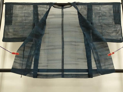 平和屋着物▽道行コート　スリーシーズン　春夏秋　塵除け　霞文　正絹　逸品　DABI4143du