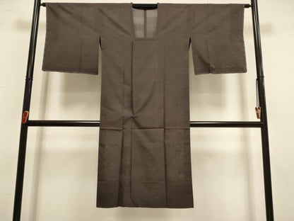 平和屋着物▽道行コート　スリーシーズン　春夏秋　塵除け　横段文　煤竹色　正絹　逸品　未使用　DABI4145du