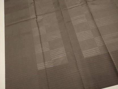 平和屋着物▽道行コート　スリーシーズン　春夏秋　塵除け　横段文　煤竹色　正絹　逸品　未使用　DABI4145du