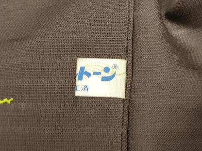 平和屋着物▽道行コート　スリーシーズン　春夏秋　塵除け　横段文　煤竹色　正絹　逸品　未使用　DABI4145du