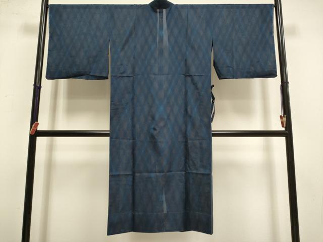 平和屋着物▽道中着　スリーシーズン　春夏秋　塵除け　格子　正絹　逸品　未使用　DABI4146du