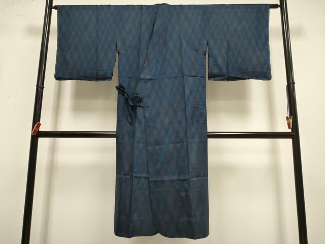平和屋着物▽道中着　スリーシーズン　春夏秋　塵除け　格子　正絹　逸品　未使用　DABI4146du