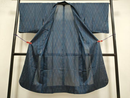 平和屋着物▽道中着　スリーシーズン　春夏秋　塵除け　格子　正絹　逸品　未使用　DABI4146du