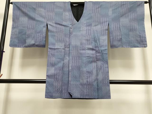 平和屋着物▽道行コート　リバーシブル　スリーシーズン　春夏秋　塵除け　変わり市松文　正絹　逸品　未使用　DABI4147du