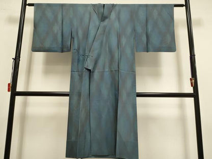平和屋着物▽道中着　スリーシーズン　春夏秋　塵除け　格子　正絹　逸品　DABI4149du