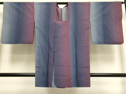 平和屋着物▽道行コート　スリーシーズン　春夏秋　塵除け　縞　正絹　逸品　DABI4150du