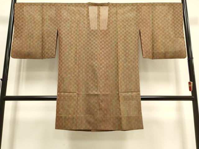 平和屋着物▽道行コート　スリーシーズン　春夏秋　塵除け　縞　正絹　逸品　DABI4152du