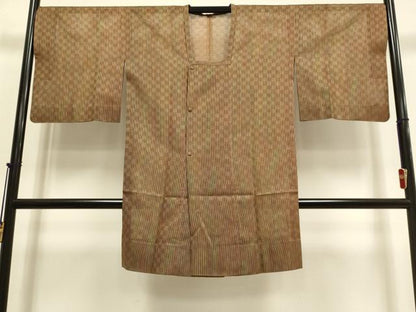 平和屋着物▽道行コート　スリーシーズン　春夏秋　塵除け　縞　正絹　逸品　DABI4152du