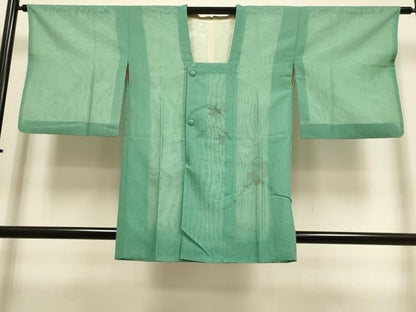 平和屋着物▽道行コート　スリーシーズン　春夏秋　塵除け　無双　紗袷　紗×紗　貝桶花文　正絹　逸品　DABI4154du