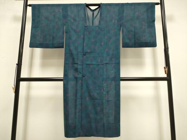 平和屋着物▽道行コート　スリーシーズン　春夏秋　塵除け　霞文　ロング丈　正絹　逸品　DABI4155du