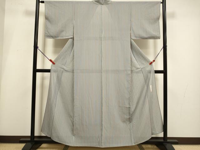 平和屋着物＊重要無形文化財　人間国宝　伊勢型紙縞彫師　児玉博　夏物　小紋　縞　正絹　逸品　DABI4156du