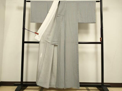 平和屋着物＊重要無形文化財　人間国宝　伊勢型紙縞彫師　児玉博　夏物　小紋　縞　正絹　逸品　DABI4156du