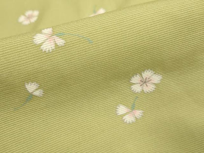 平和屋着物＊夏物　小紋　舞花文　銀彩　正絹　逸品　DABI4160du