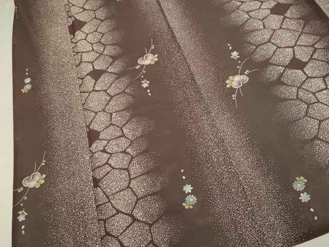 平和屋着物＊夏物　小紋　絽　石畳花文　正絹　逸品　DABI4161du