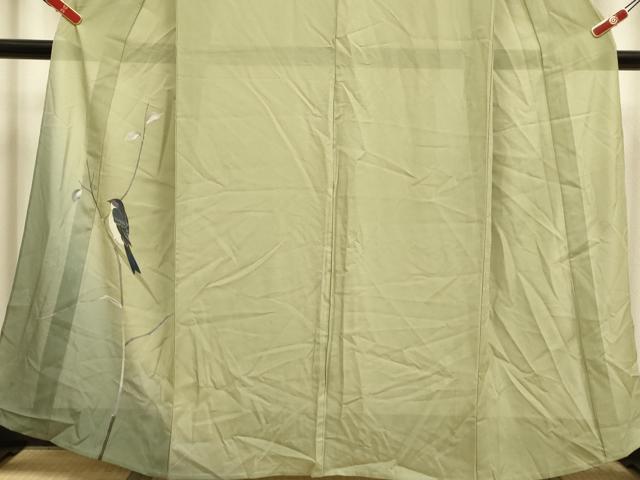 平和屋着物＊夏物　訪問着　休み鳥　暈し染め　金彩　正絹　逸品　未使用　DABI4165du
