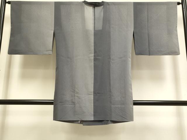 平和屋着物▽道行コート　スリーシーズン　春夏秋　塵除け　縞　正絹　逸品　DABI4168du