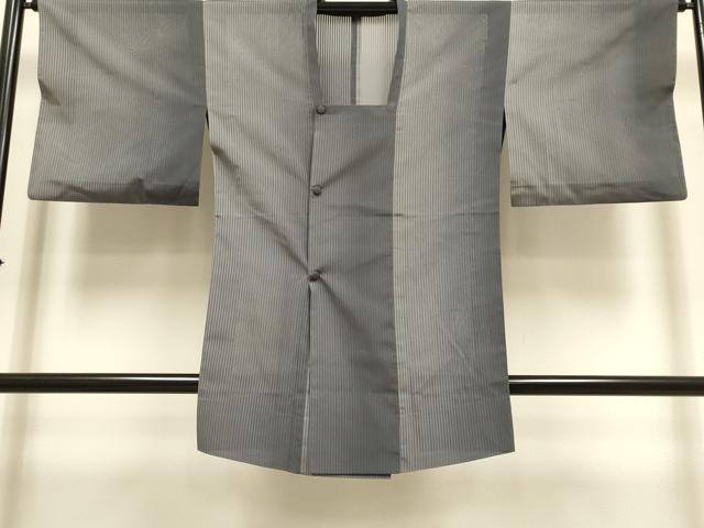 平和屋着物▽道行コート　スリーシーズン　春夏秋　塵除け　縞　正絹　逸品　DABI4168du