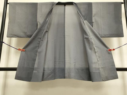 平和屋着物▽道行コート　スリーシーズン　春夏秋　塵除け　縞　正絹　逸品　DABI4168du
