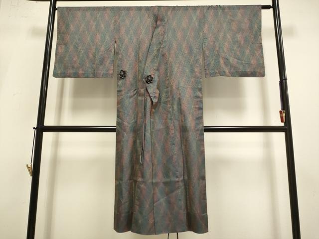 平和屋着物▽道中着　スリーシーズン　春夏秋　塵除け　草花文　やまと誂製　ロング丈　正絹　逸品　DABI4169du
