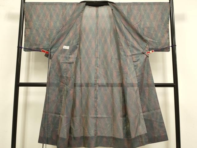 平和屋着物▽道中着　スリーシーズン　春夏秋　塵除け　草花文　やまと誂製　ロング丈　正絹　逸品　DABI4169du